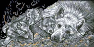 Схема Волчица с волчатами