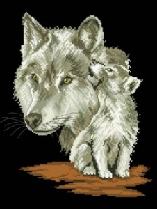 Схема Волчица с волчонком