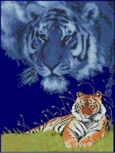 Схема Тигр на траве