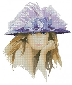 Схема Голубоглазая девушка в шляпе