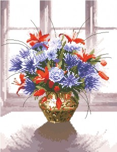 Схема Латуневая ваза с цветами / Brass Vase