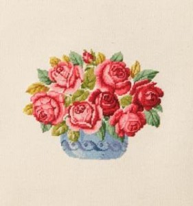 Схема Ваза с красными розами / Wiehler 3671-3 Vase with Red Roses