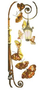 Схема Бабочки и фонарь (по мотивам вышивки Романтика)