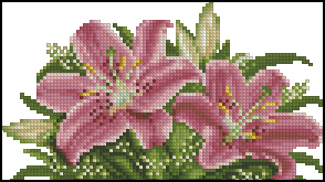 Схема Розовые лилии