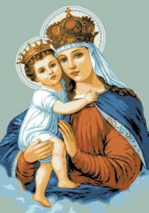 Схема Икона Святая дева с ребенком