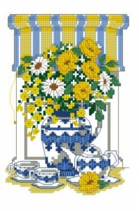 Схема Цветочное время чая / Teatime floral