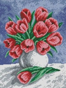 Схема Ваза с тюльпанами