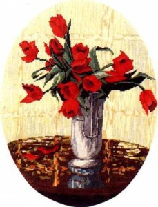 Схема Красные тюльпаны в вазе / Wiehler 2709