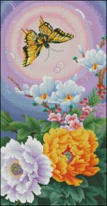 Схема Цветы и бабочка