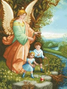 Схема Икона Ангел Хранитель и дети