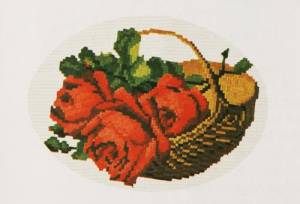 Схема Корзина с красными розами / Wiehler 2613-7 Basket of Red Roses