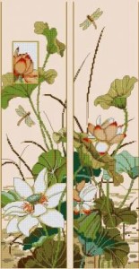 Схема Азиатские цветы / Asian Bellpulls