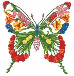 Схема Бабочка из цветов