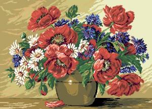 Схема Букет в вазе / Vas cu flori de vara