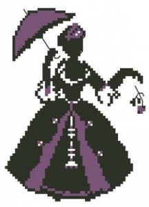 Схема Дама с зонтом