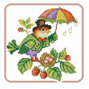 Схема Птичка с зонтиком