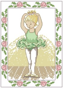 Схема Маленькая балерина в зеленом