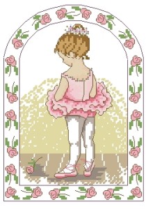 Схема Маленькая балерина в розовом