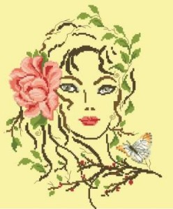 Схема Девушка с розой