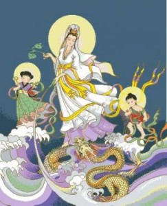 Схема Китайская богиня на волнах