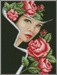 Схема Дама с розами