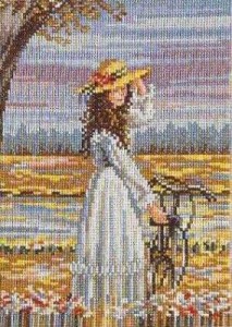 Схема Дама на велосипеде / Senora con Bicicleta 2
