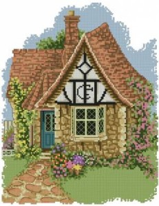 Схема Цветочные горшки - коттедж / Flower Pots Cottage 