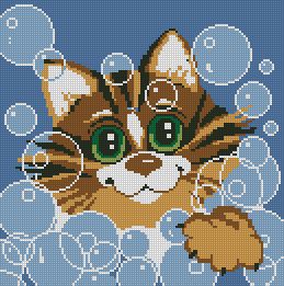 Схема Подушка «Кот в пузырях»