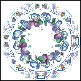 Схема Фиолетовые кружева / Violet and Lace Clock