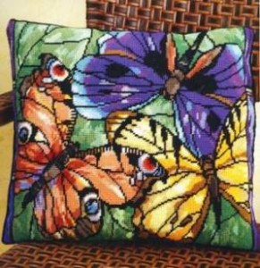 Схема Витраж с красивыми бабочками