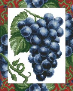 Схема Синий виноград в рамке