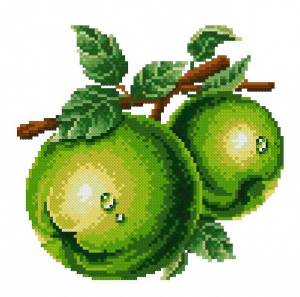 Схема Зеленое яблоко (с росой)