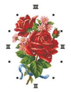 Схема Букет с красной розой