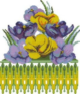 Схема Рушник, цветы
