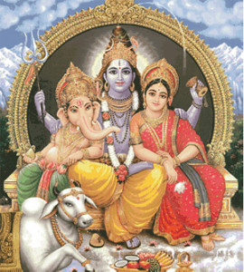 Схема боги Шива, Ганеша, Парвати