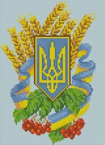 Схема Герб Украины, рябина и колосья