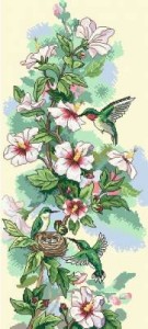 Схема Колибри и цветы / Hummin bird Art