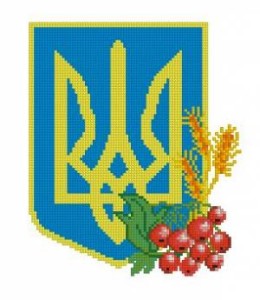 Схема Герб Украины и рябина