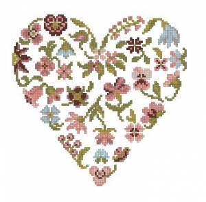 Комментарии к схеме вышивки «Сердце из цветов» (№223792)
