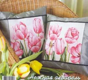 Схема Тюльпаны, подушка