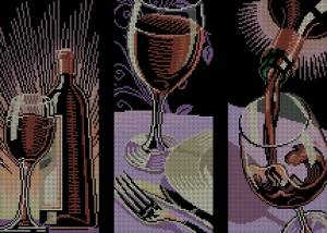 Схема Бокал с вином (триптих)