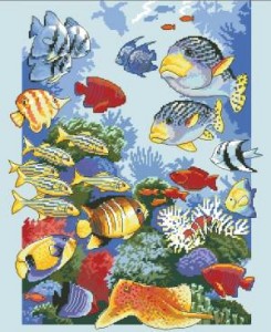 Схема Тропическое изобилие (цветные рыбки)
