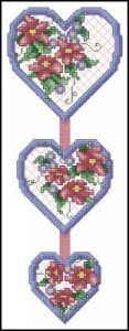 Схема Сердечки с цветами. Гирлянда