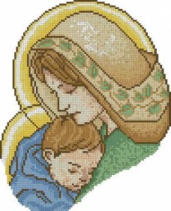 Схема Мадонна с младенцем (цветная)