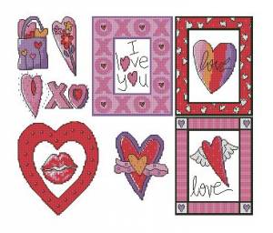 Схема Сердечные открытки