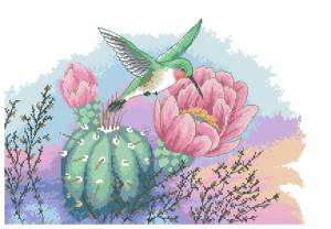 Схема Колибри и кактус / Hummingbird and Cactus