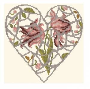Схема Сердце с цветами (мозаика)