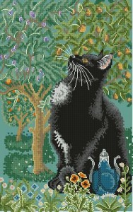 Схема Животные. Котик и дерево (мирра) / Myrrh