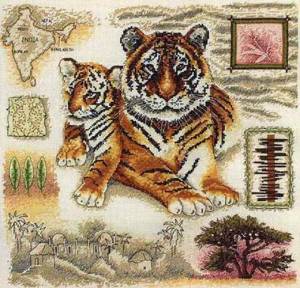 Схема Тигр / Anchor Fleur de Lis. Tiger