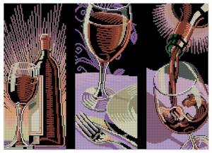 Схема Бокал с вином. Триптих